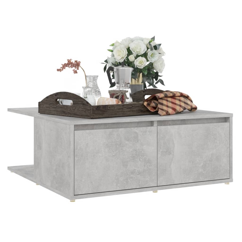 Salontafel 80x80x31 cm bewerkt hout betongrijs is nu te koop bij PeponiXL, paradijselijk wonen!