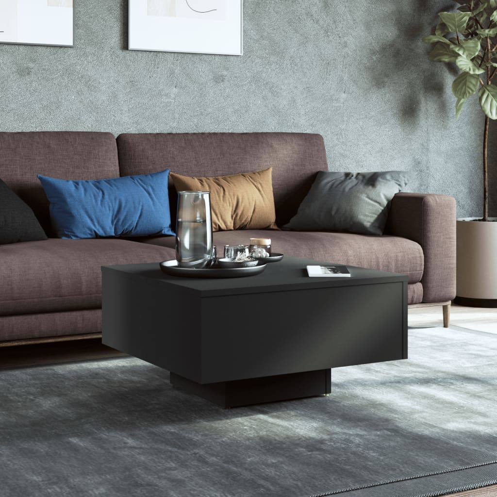 Salontafel 60x60x31,5 cm bewerkt hout zwart is nu te koop bij PeponiXL, paradijselijk wonen!