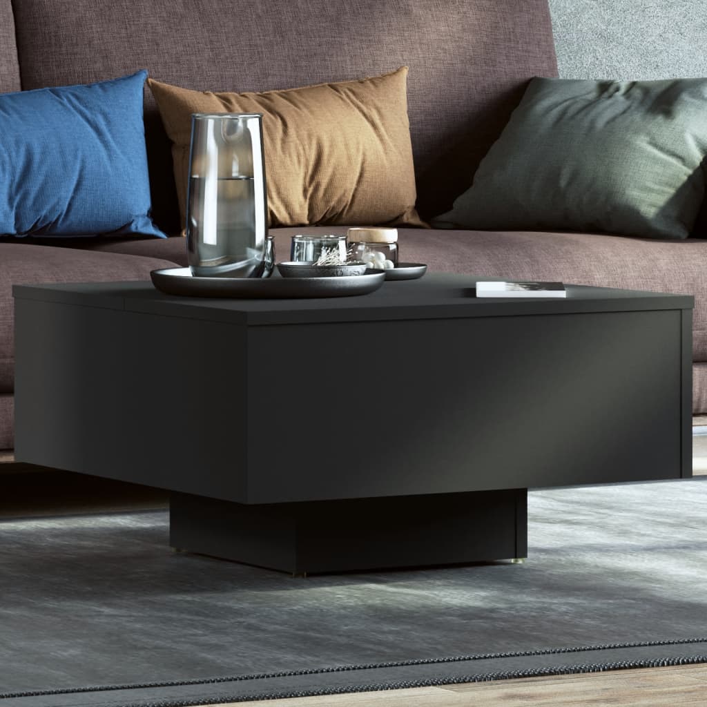 Salontafel 60x60x31,5 cm bewerkt hout zwart is nu te koop bij PeponiXL, paradijselijk wonen!