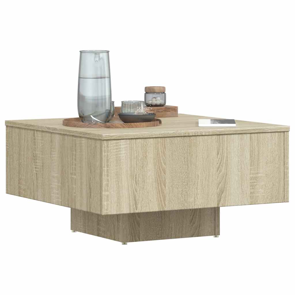 Salontafel 60x60x31,5 cm bewerkt hout sonoma eikenkleurig is nu te koop bij PeponiXL, paradijselijk wonen!