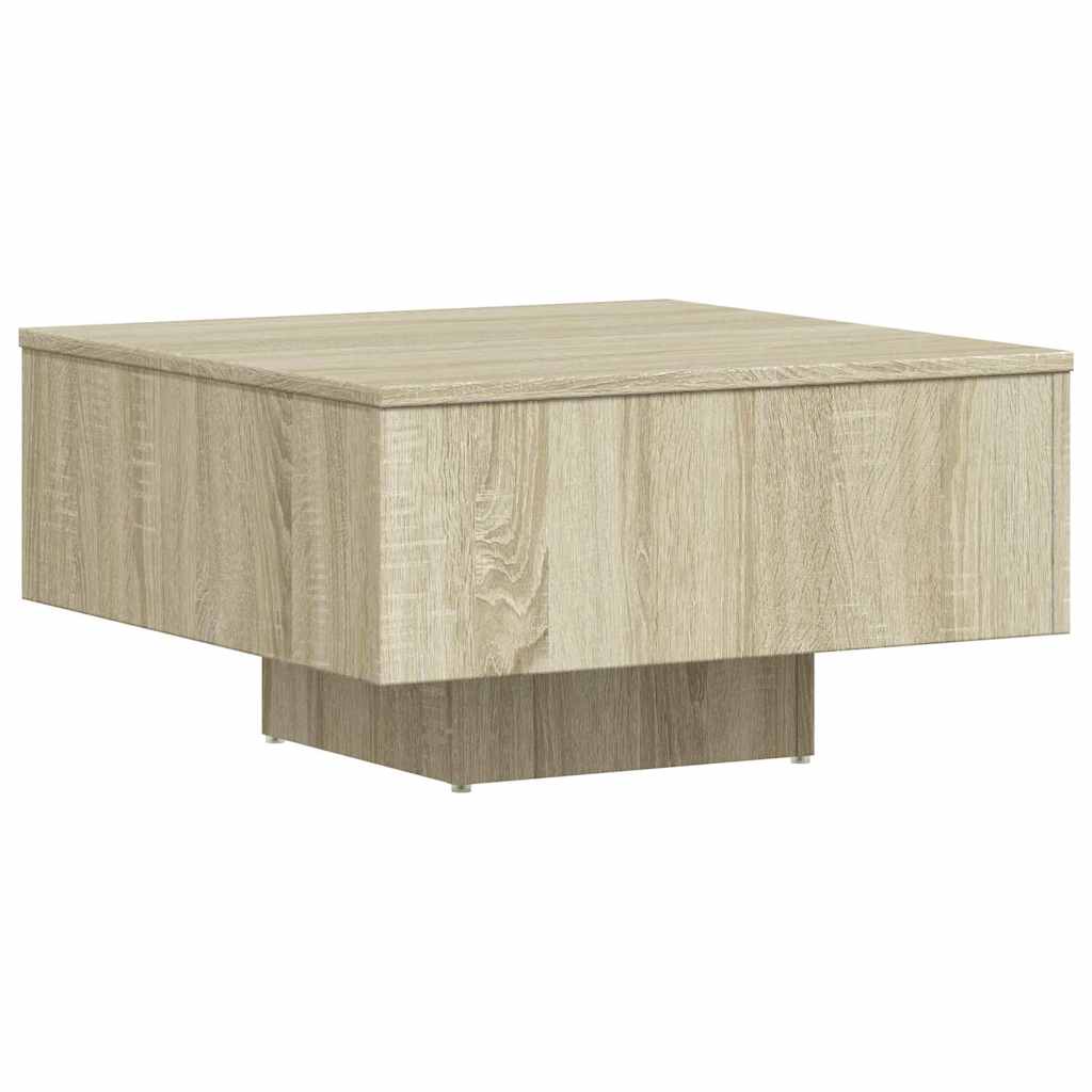 Salontafel 60x60x31,5 cm bewerkt hout sonoma eikenkleurig is nu te koop bij PeponiXL, paradijselijk wonen!