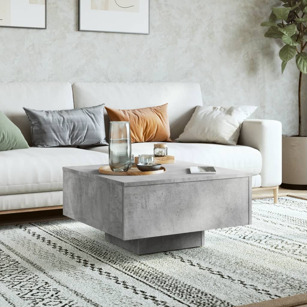 Salontafel 60x60x31,5 cm bewerkt hout betongrijs is nu te koop bij PeponiXL, paradijselijk wonen!