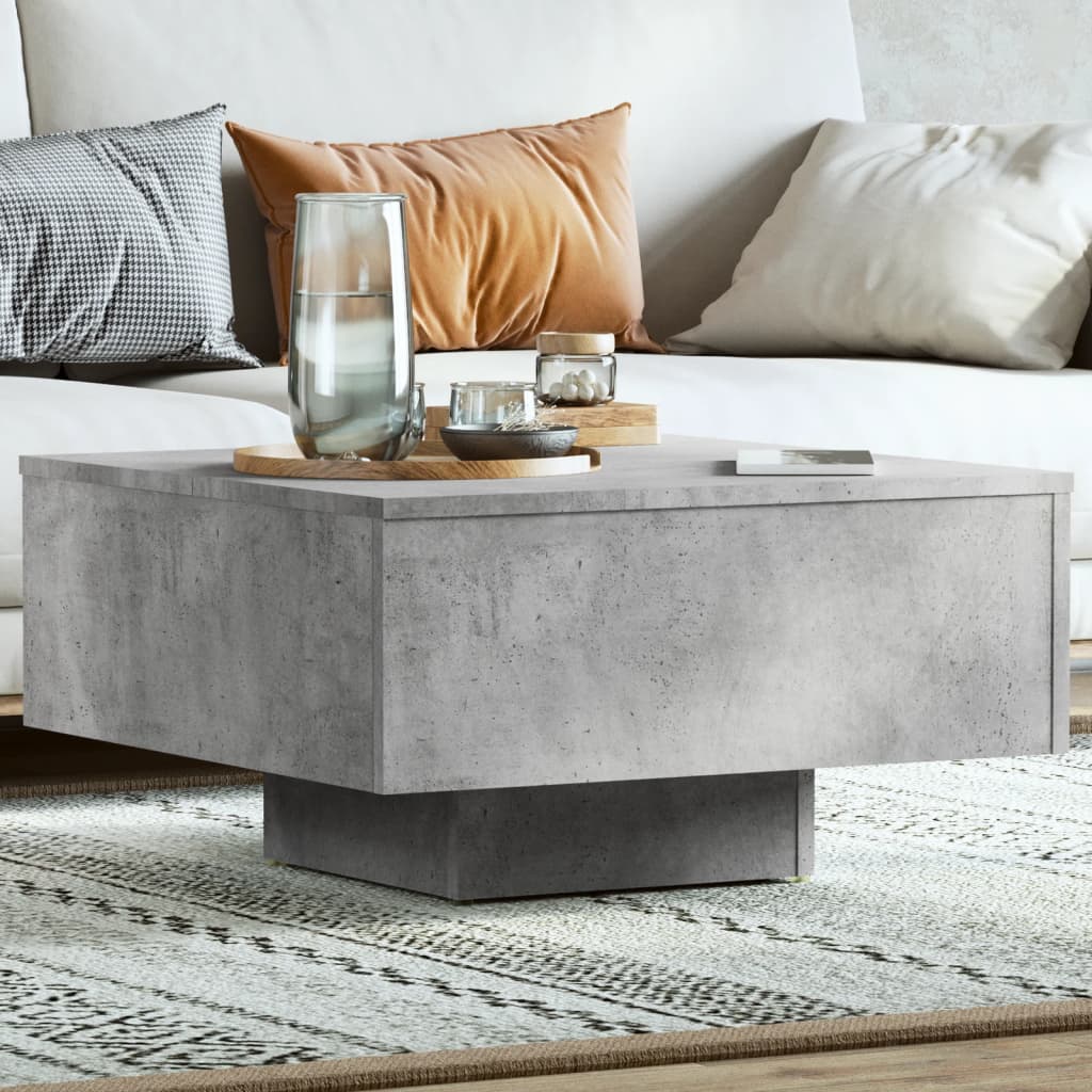 Salontafel 60x60x31,5 cm bewerkt hout betongrijs is nu te koop bij PeponiXL, paradijselijk wonen!