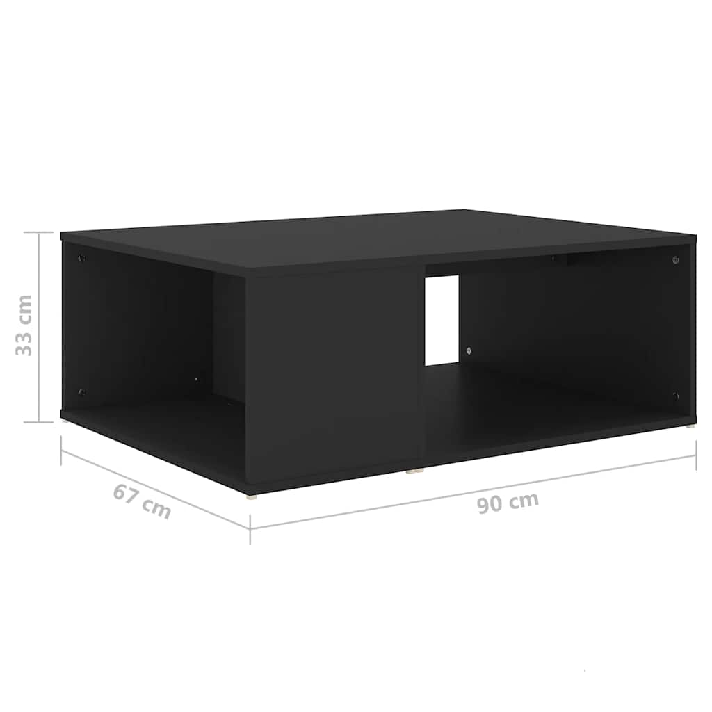 Salontafel 90x67x33 cm bewerkt hout zwart is nu te koop bij PeponiXL, paradijselijk wonen!