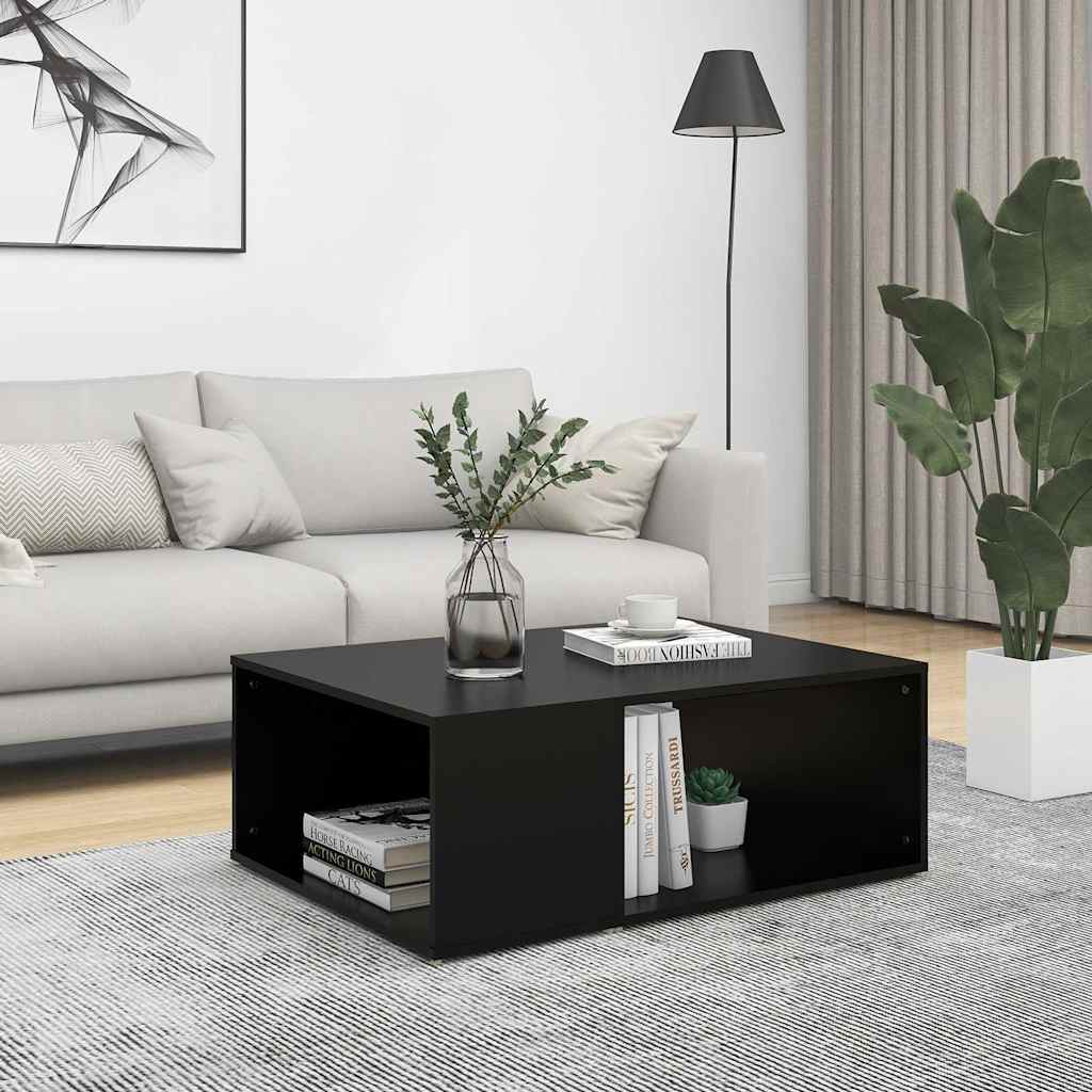 Salontafel 90x67x33 cm bewerkt hout zwart is nu te koop bij PeponiXL, paradijselijk wonen!