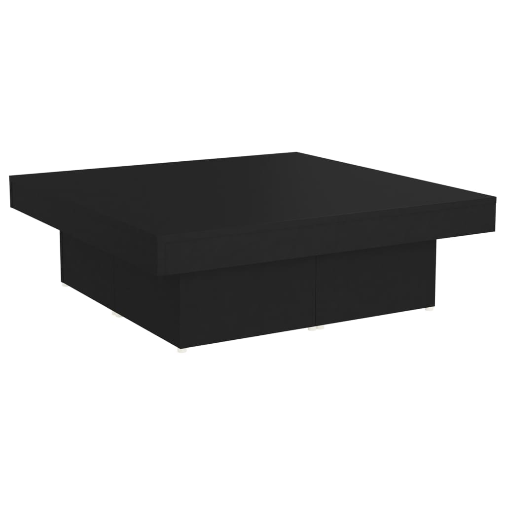 Salontafel 90x90x28 cm bewerkt hout zwart is nu te koop bij PeponiXL, paradijselijk wonen!