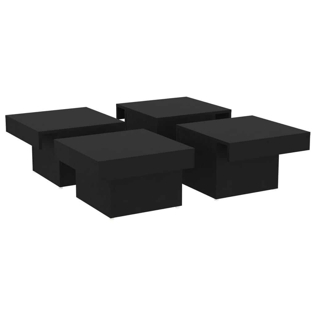 Salontafel 90x90x28 cm bewerkt hout zwart is nu te koop bij PeponiXL, paradijselijk wonen!