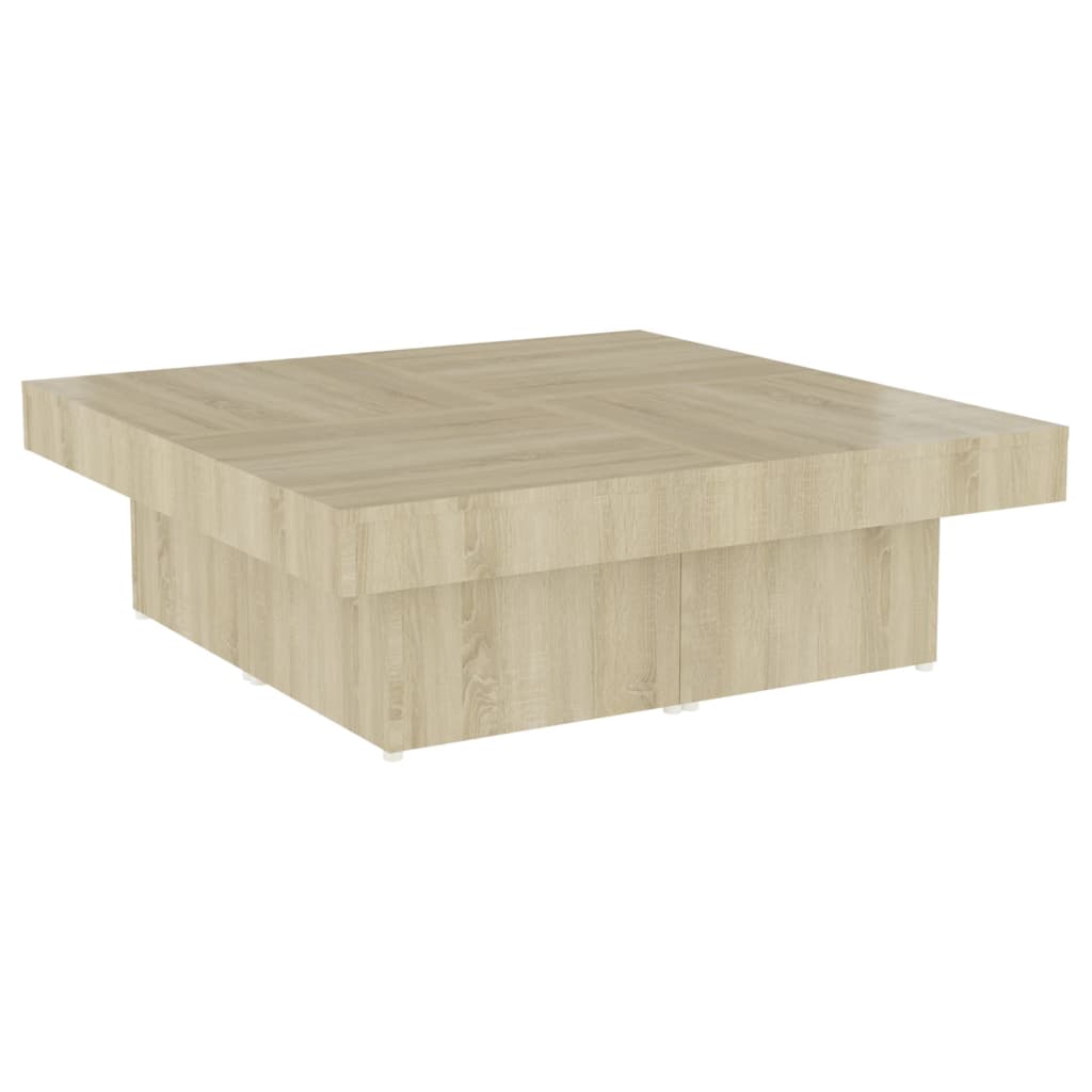 Salontafel 90x90x28 cm bewerkt hout sonoma eikenkleurig is nu te koop bij PeponiXL, paradijselijk wonen!