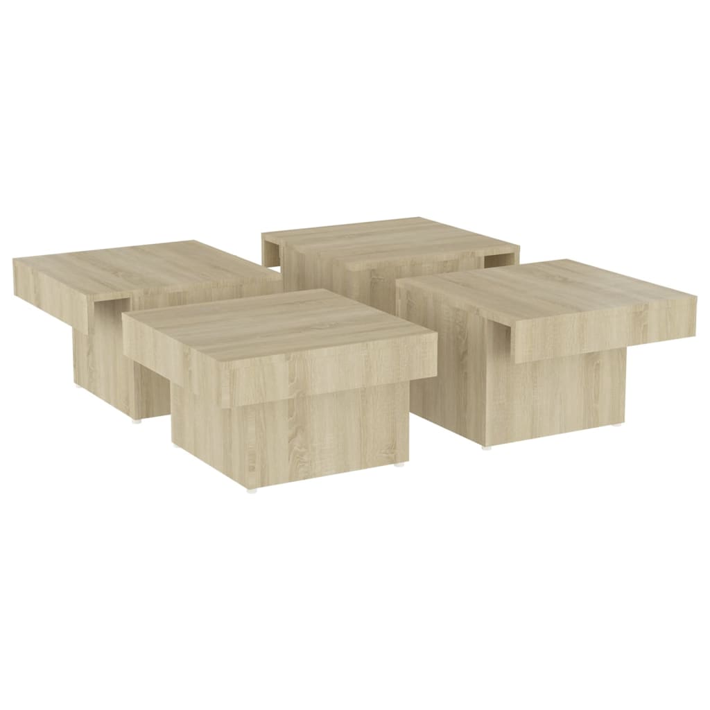 Salontafel 90x90x28 cm bewerkt hout sonoma eikenkleurig is nu te koop bij PeponiXL, paradijselijk wonen!