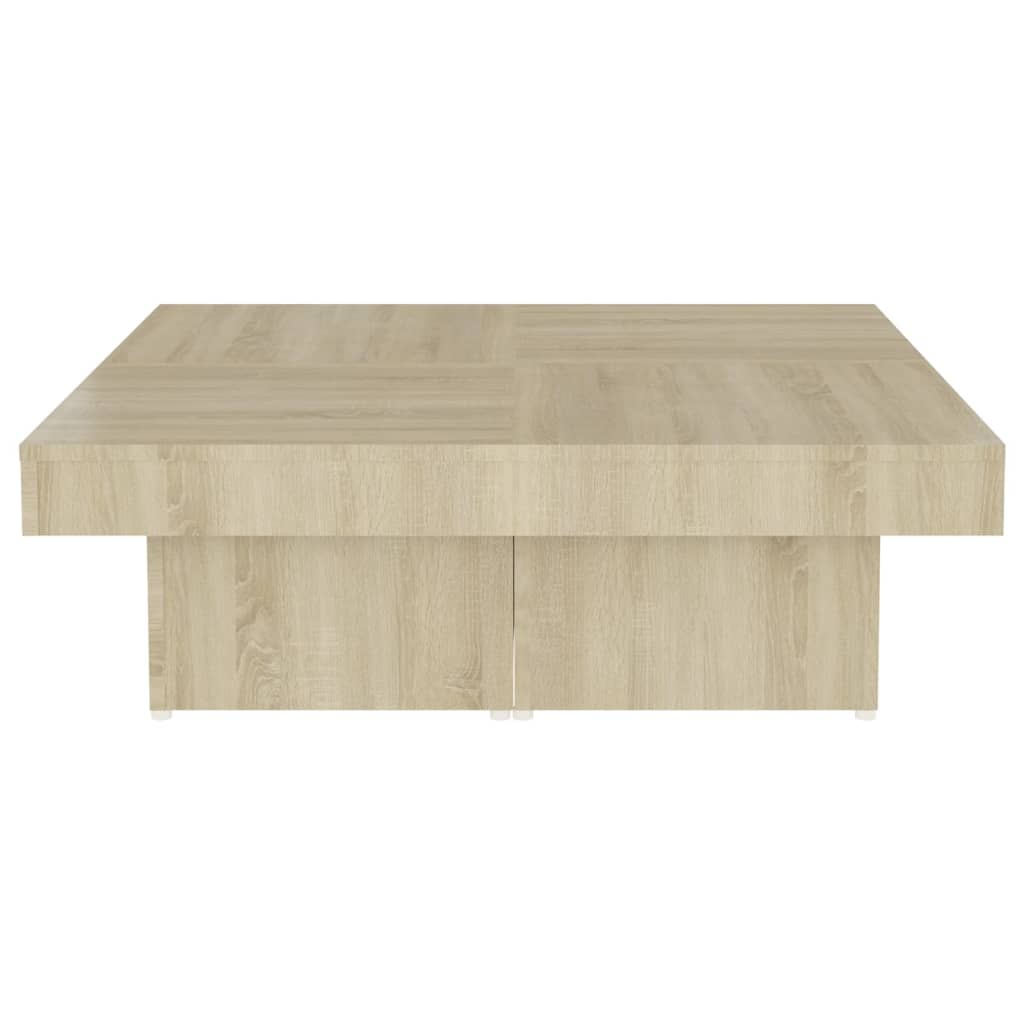Salontafel 90x90x28 cm bewerkt hout sonoma eikenkleurig is nu te koop bij PeponiXL, paradijselijk wonen!