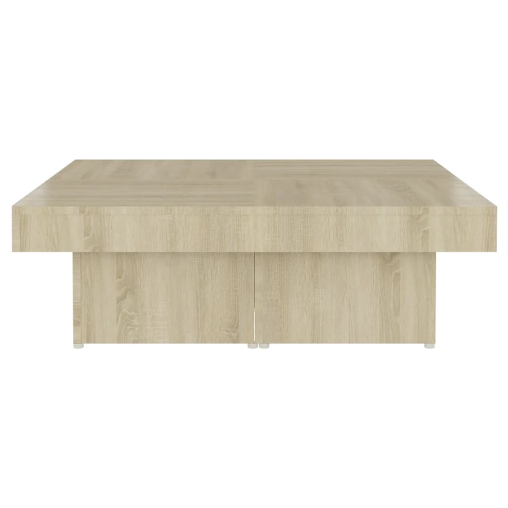 Salontafel 90x90x28 cm bewerkt hout sonoma eikenkleurig is nu te koop bij PeponiXL, paradijselijk wonen!