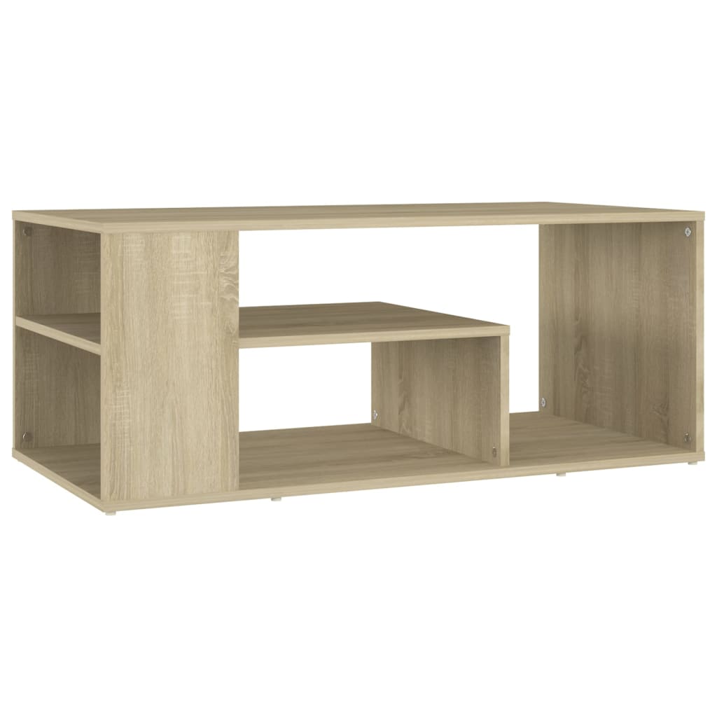 Salontafel 100x50x40 cm bewerkt hout sonoma eikenkleurig is nu te koop bij PeponiXL, paradijselijk wonen!