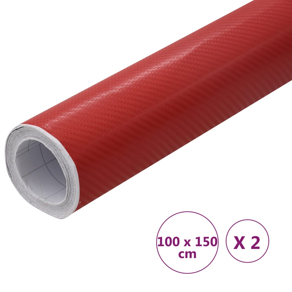 2 st Autofolie 4D 100x150 cm rood is nu te koop bij PeponiXL, paradijselijk wonen!