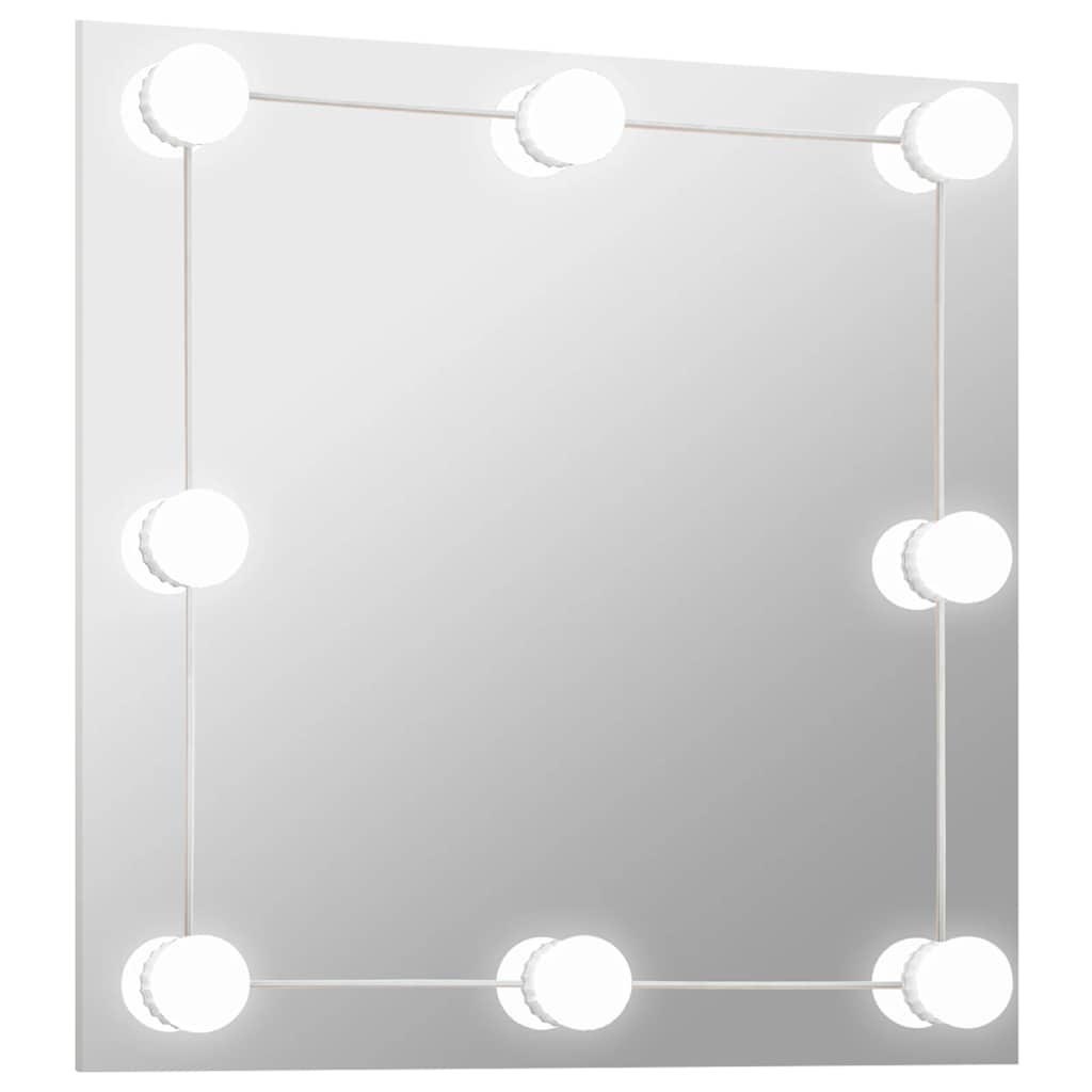 Wandspiegel met LED-lampen vierkant glas is nu te koop bij PeponiXL, paradijselijk wonen!