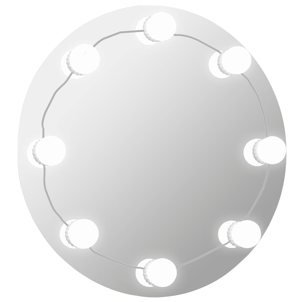 Wandspiegel met LED-lampen rond glas is nu te koop bij PeponiXL, paradijselijk wonen!