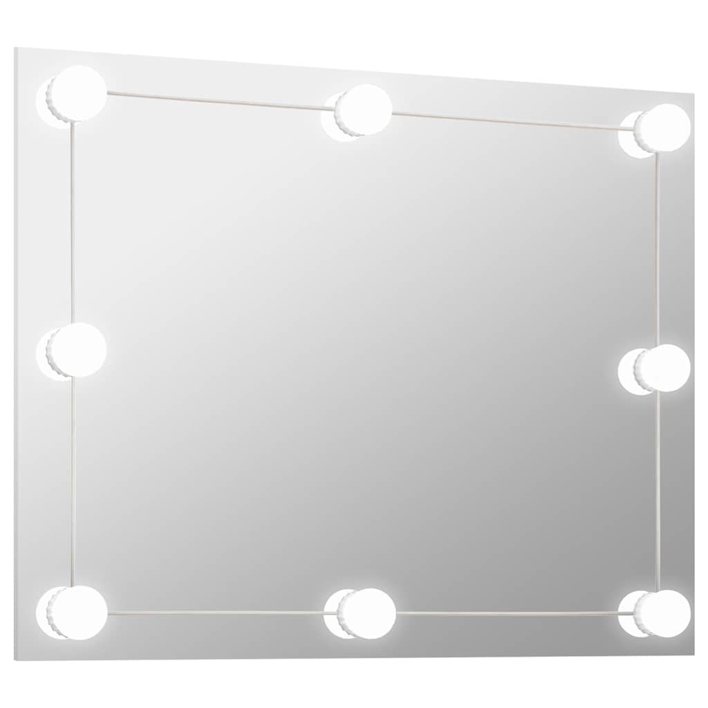 Wandspiegel zonder lijst met LED-lampen rechthoekig glas is nu te koop bij PeponiXL, paradijselijk wonen!