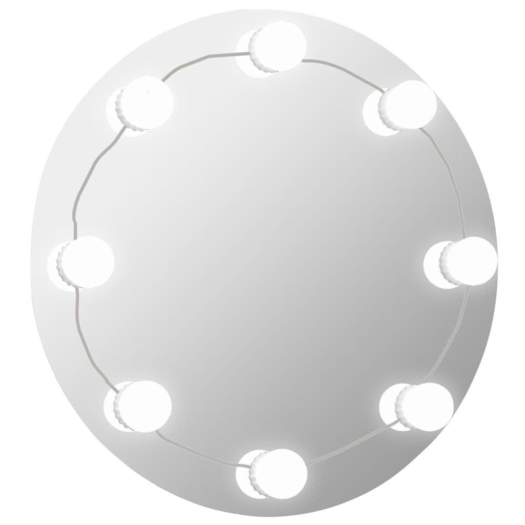 Wandspiegel zonder lijst met LED-lampen rond glas is nu te koop bij PeponiXL, paradijselijk wonen!