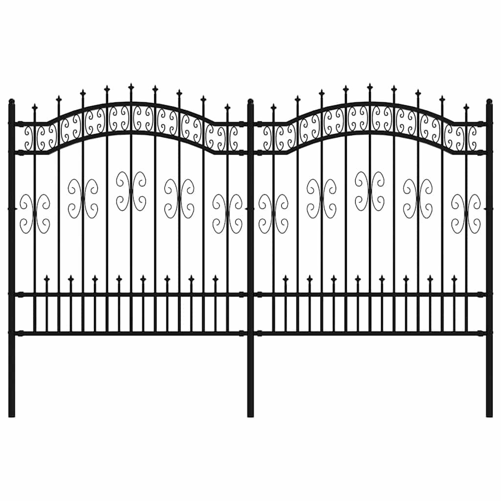 Tuinhek met speerpunt zwart 240x125 cm gepoedercoat staal is nu te koop bij PeponiXL, paradijselijk wonen!