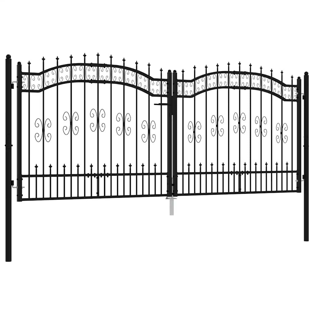 Hekpoort KAMPEN met speerpunt zwart 302x125 cm staal is nu te koop bij PeponiXL, paradijselijk wonen!