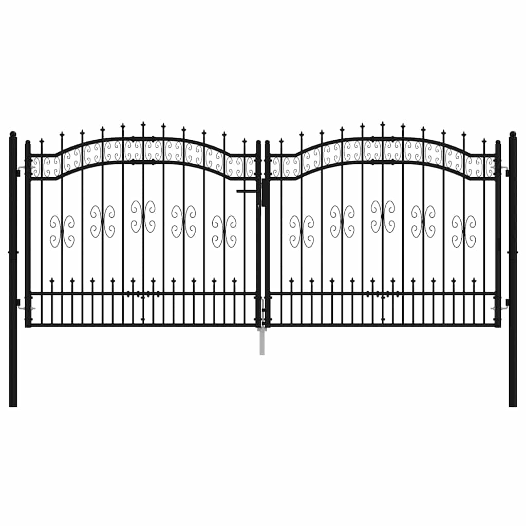Hekpoort KAMPEN met speerpunt zwart 302x125 cm staal is nu te koop bij PeponiXL, paradijselijk wonen!