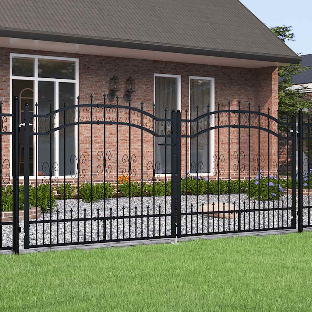 Hekpoort KAMPEN met speerpunt zwart 302x125 cm staal is nu te koop bij PeponiXL, paradijselijk wonen!
