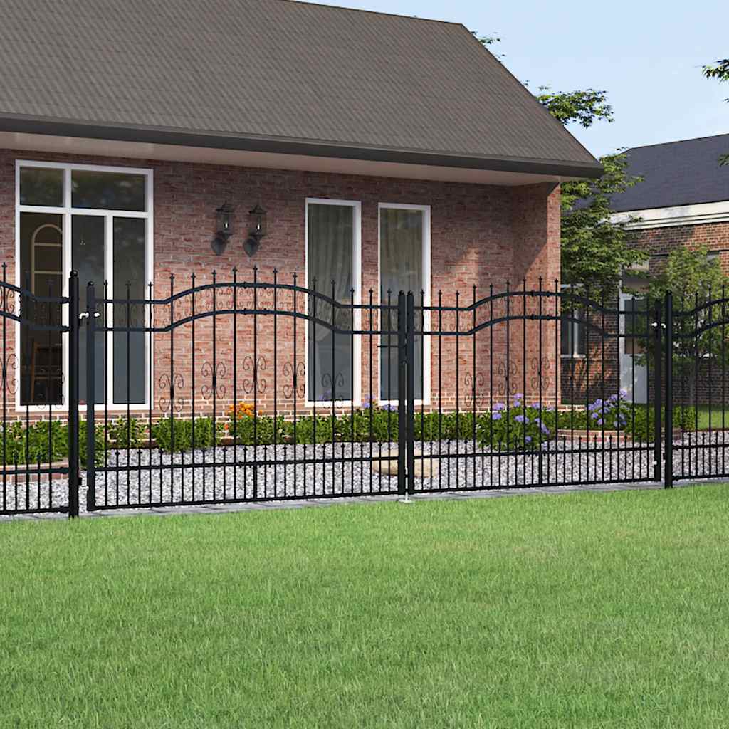 Hekpoort KAMPEN met speerpunt zwart 394,5 x 125 cm staal is nu te koop bij PeponiXL, paradijselijk wonen!