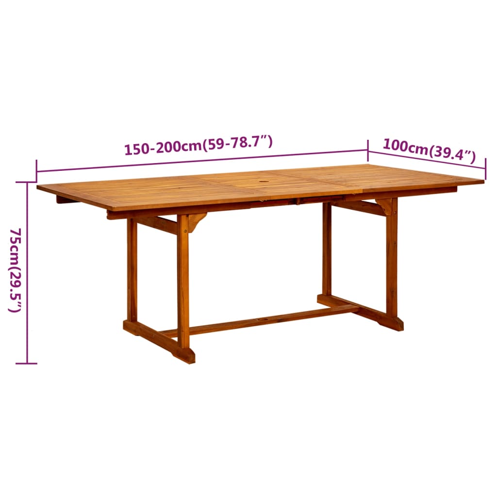 7-delige Tuinset massief acaciahout 150-200 cm is nu te koop bij PeponiXL, paradijselijk wonen!