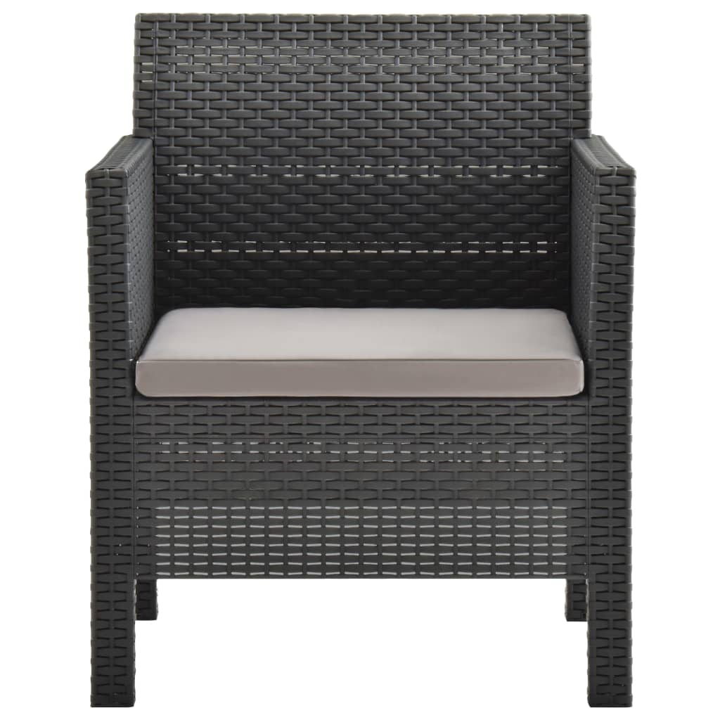 Tuinstoelen 2 st met kussens PP rattan antracietkleurig is nu te koop bij PeponiXL, paradijselijk wonen!