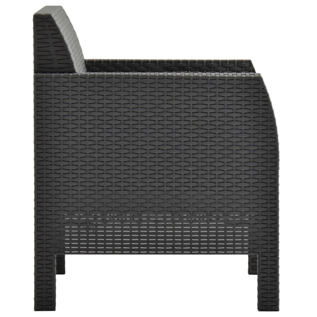 Tuinstoelen 2 st met kussens PP rattan antracietkleurig is nu te koop bij PeponiXL, paradijselijk wonen!