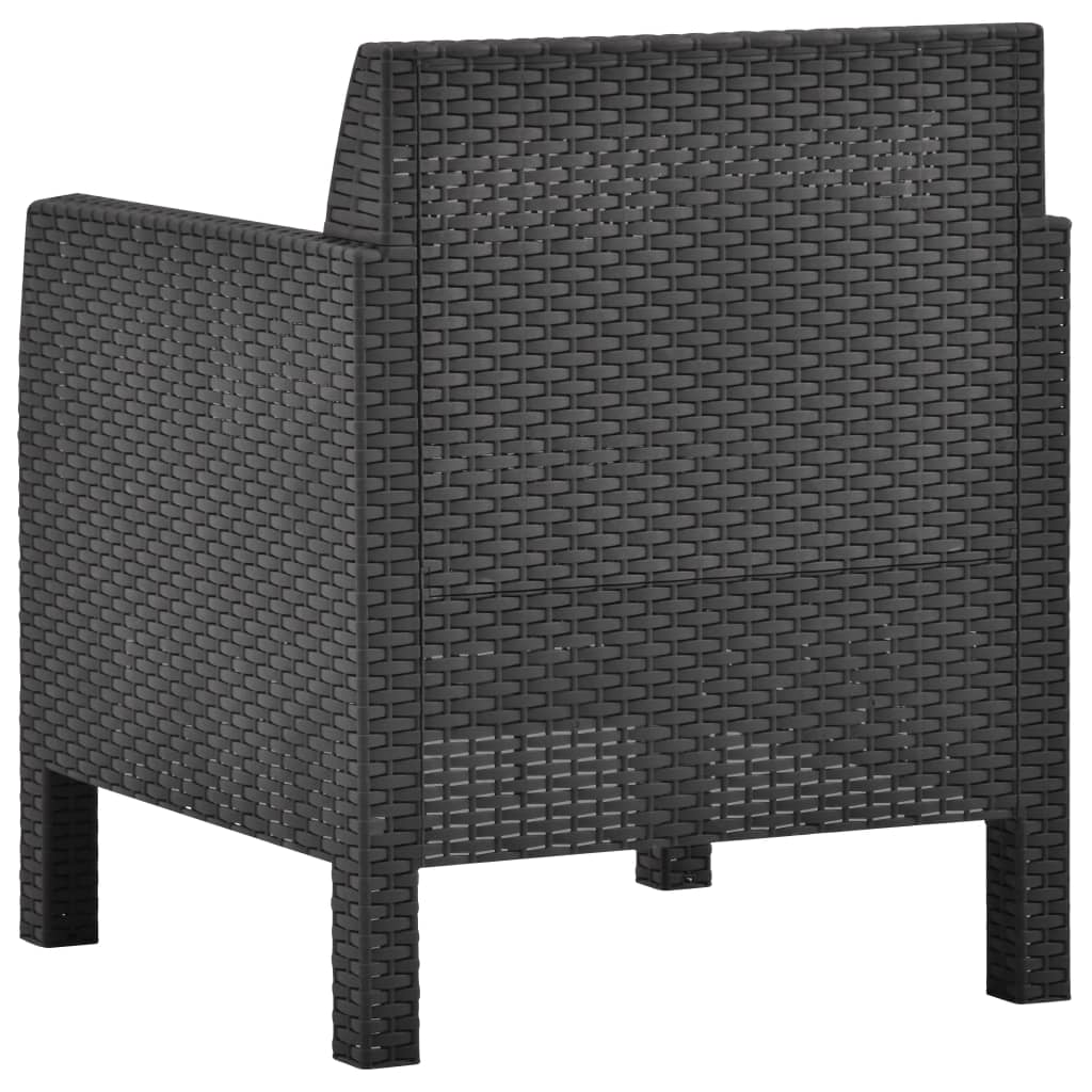 Tuinstoelen 2 st met kussens PP rattan antracietkleurig is nu te koop bij PeponiXL, paradijselijk wonen!