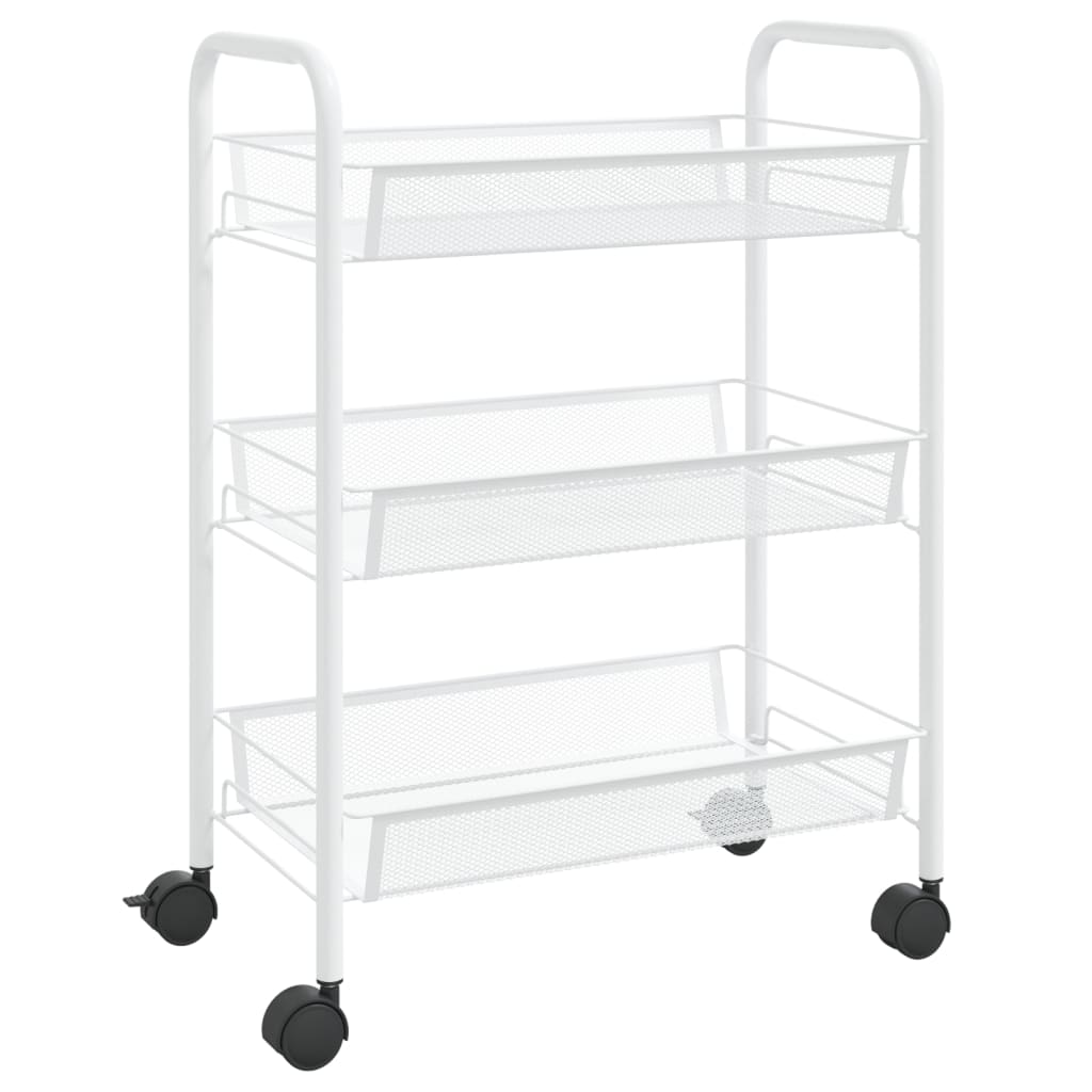 Keukentrolley 3-laags 46x26x54 cm ijzer wit is nu te koop bij PeponiXL, paradijselijk wonen!