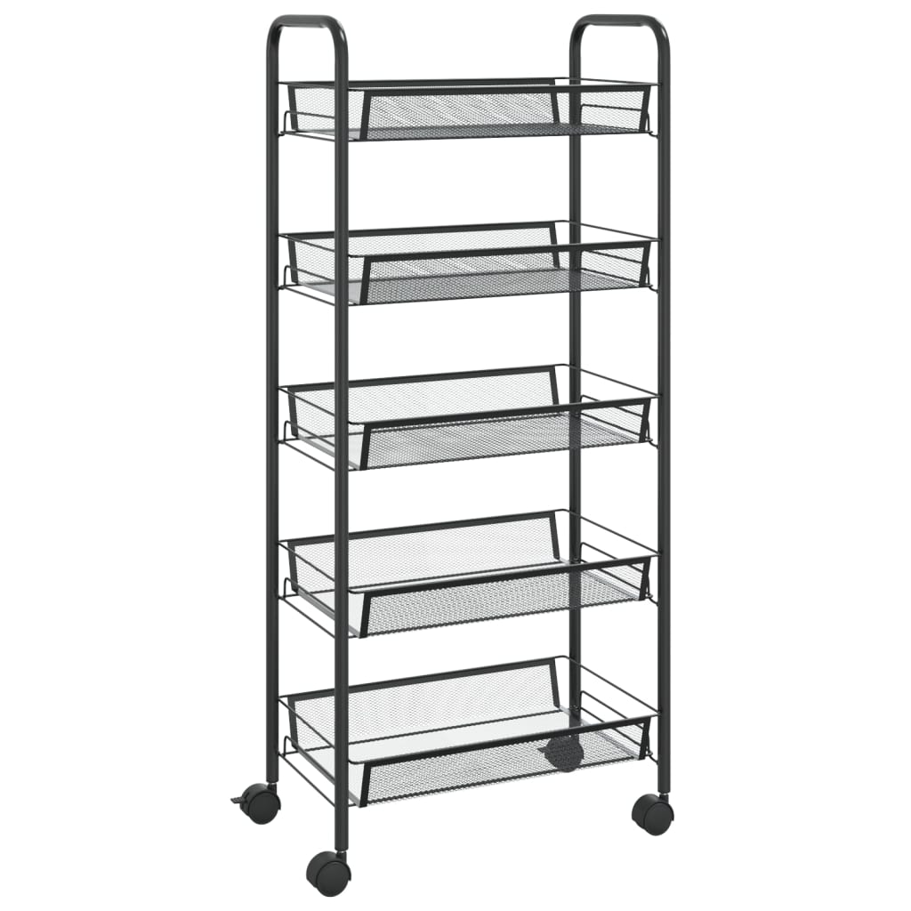 Keukentrolley 5-laags 46x26x105 cm ijzer zwart is nu te koop bij PeponiXL, paradijselijk wonen!