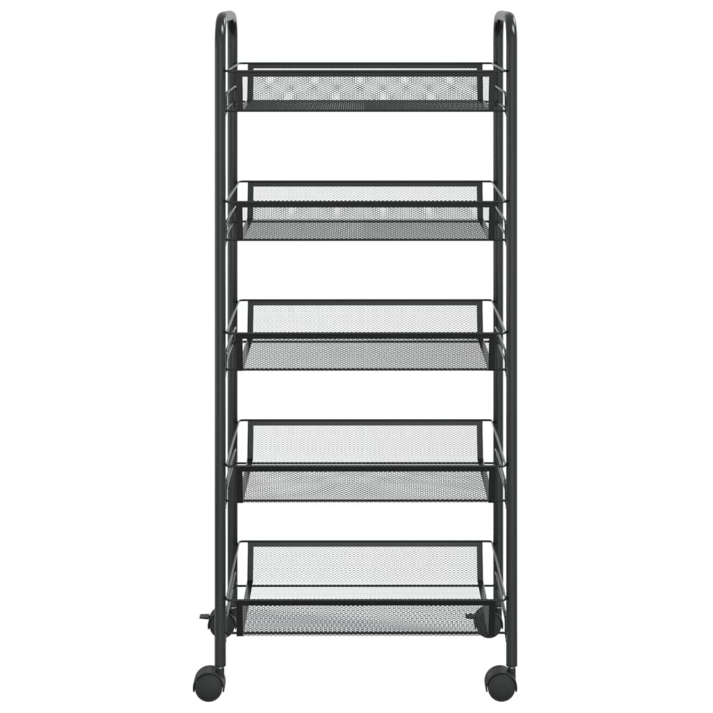 Keukentrolley 5-laags 46x26x105 cm ijzer zwart is nu te koop bij PeponiXL, paradijselijk wonen!