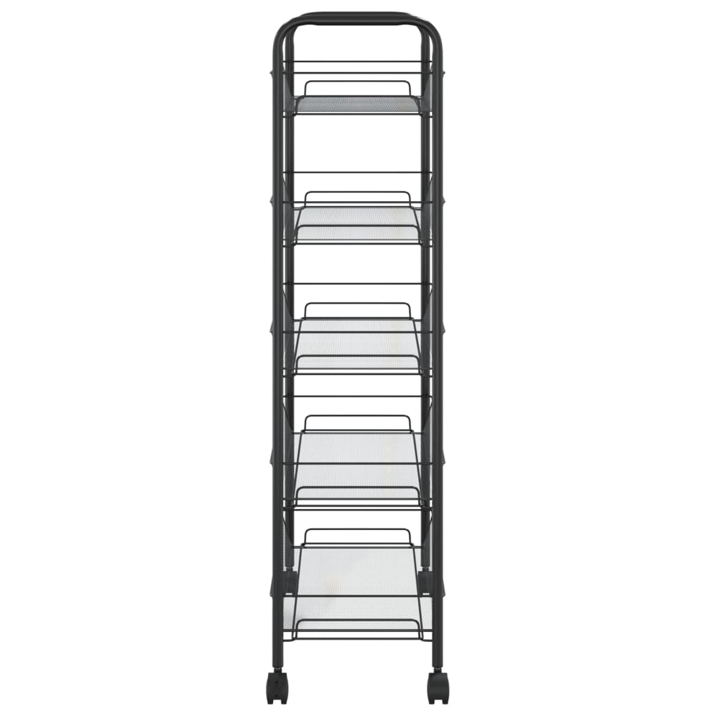 Keukentrolley 5-laags 46x26x105 cm ijzer zwart is nu te koop bij PeponiXL, paradijselijk wonen!