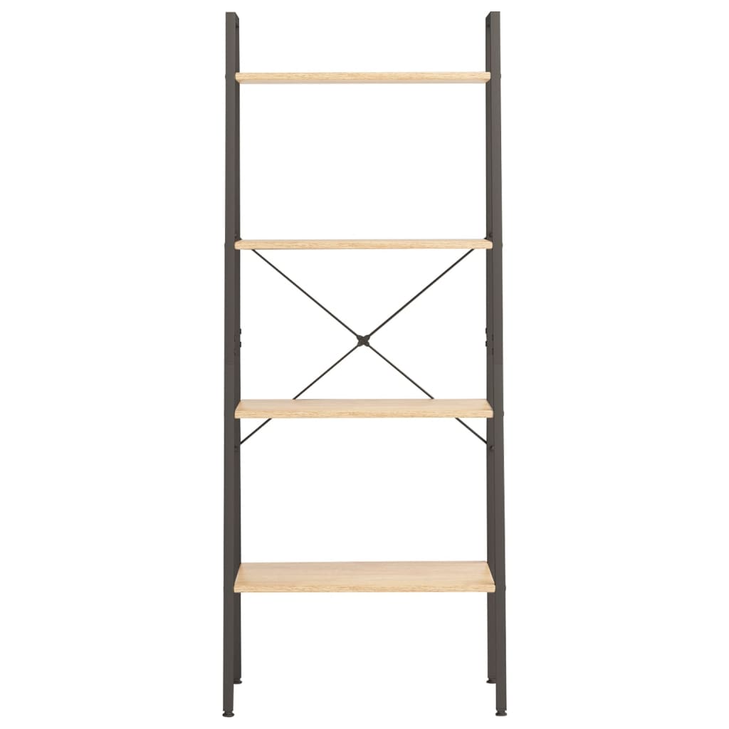 Ladderrek met 4 schappen 56x35x140 cm lichtbruin en zwart is nu te koop bij PeponiXL, paradijselijk wonen!