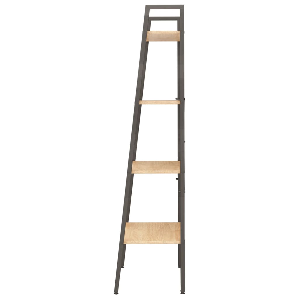 Ladderrek met 4 schappen 56x35x140 cm lichtbruin en zwart is nu te koop bij PeponiXL, paradijselijk wonen!