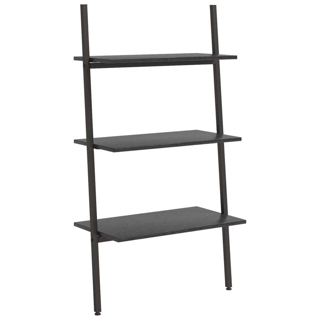 Ladderrek met 3 schappen 64x34x116 cm zwart is nu te koop bij PeponiXL, paradijselijk wonen!