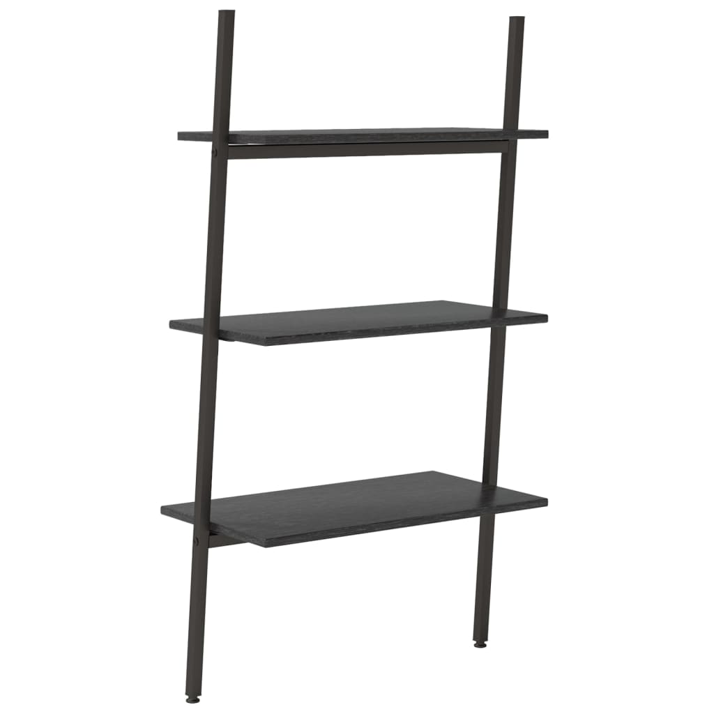 Ladderrek met 3 schappen 64x34x116 cm zwart is nu te koop bij PeponiXL, paradijselijk wonen!
