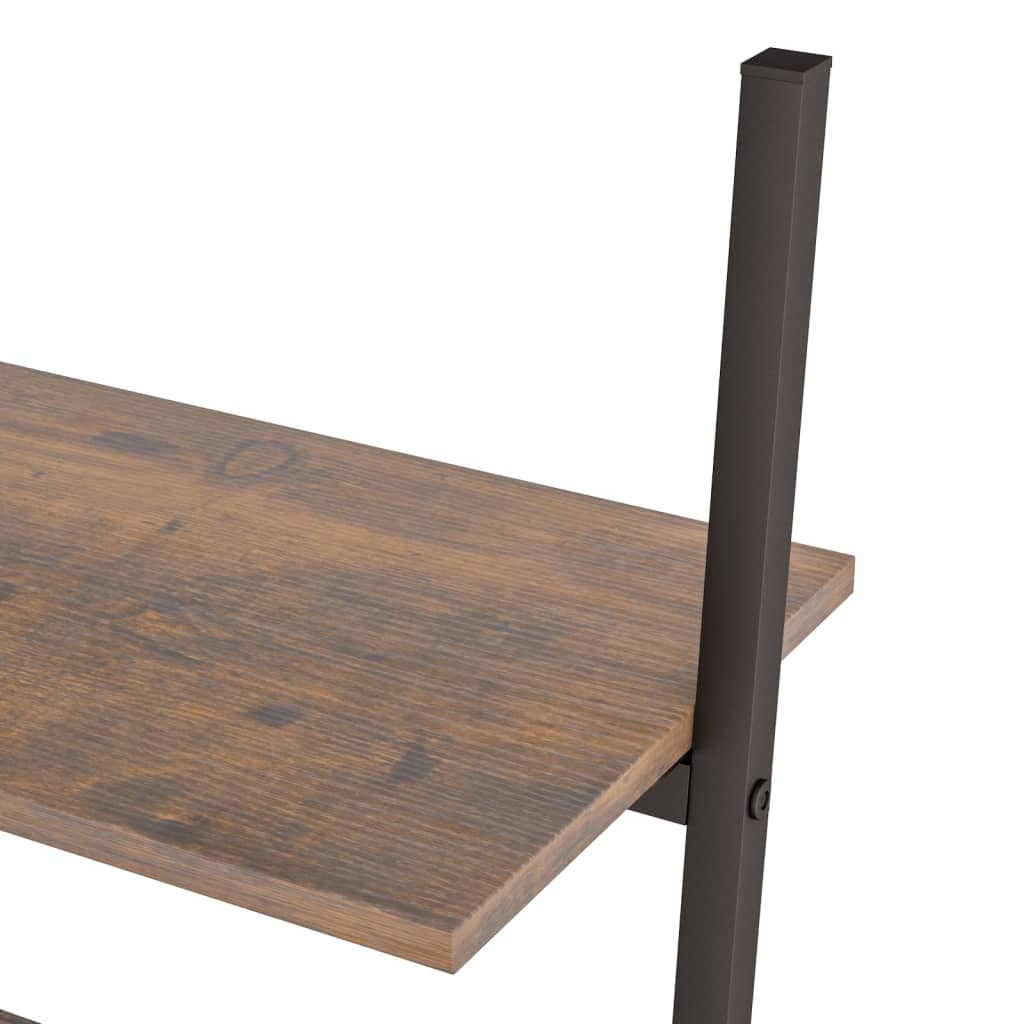 Ladderrek met 4 schappen 64x34x150,5 cm donkerbruin en zwart is nu te koop bij PeponiXL, paradijselijk wonen!