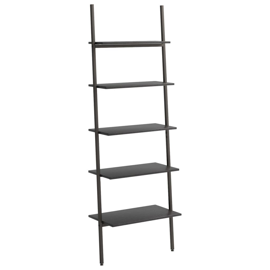 Ladderrek met 5 schappen 64x34x185,5 cm zwart is nu te koop bij PeponiXL, paradijselijk wonen!