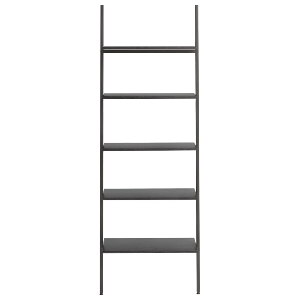 Ladderrek met 5 schappen 64x34x185,5 cm zwart is nu te koop bij PeponiXL, paradijselijk wonen!