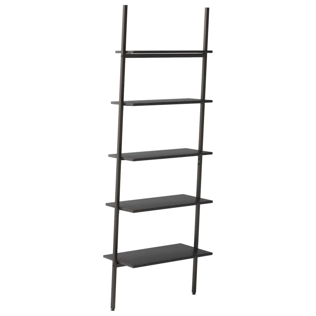 Ladderrek met 5 schappen 64x34x185,5 cm zwart is nu te koop bij PeponiXL, paradijselijk wonen!