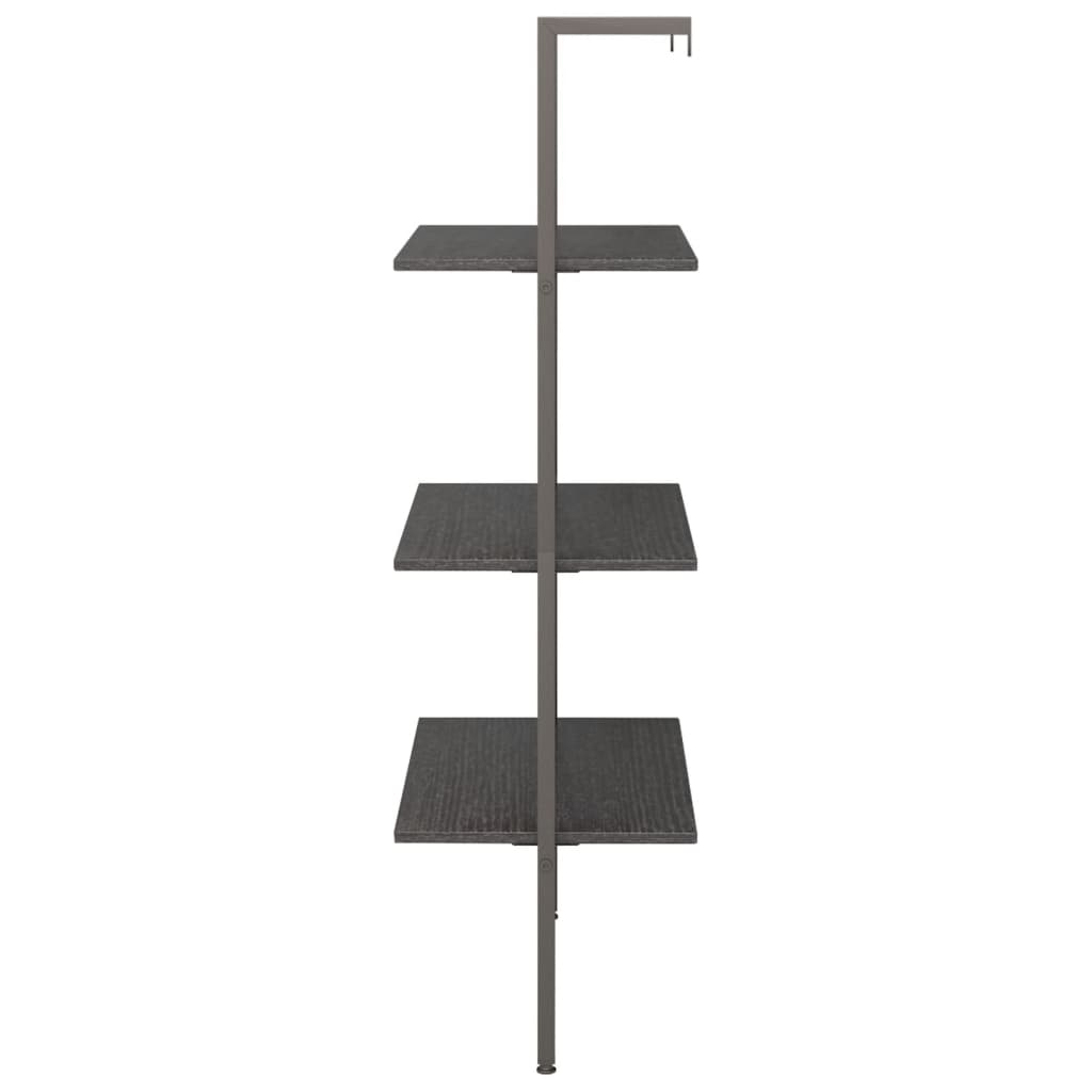Ladderrek met 3 schappen 64x35x120,5 cm zwart is nu te koop bij PeponiXL, paradijselijk wonen!