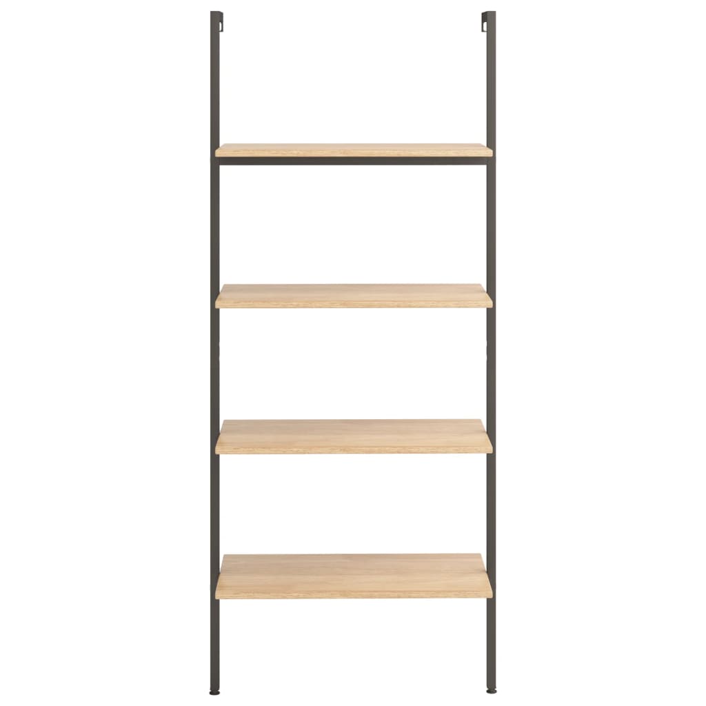 Ladderrek met 4 schappen 64x35x152,5 cm lichtbruin en zwart is nu te koop bij PeponiXL, paradijselijk wonen!