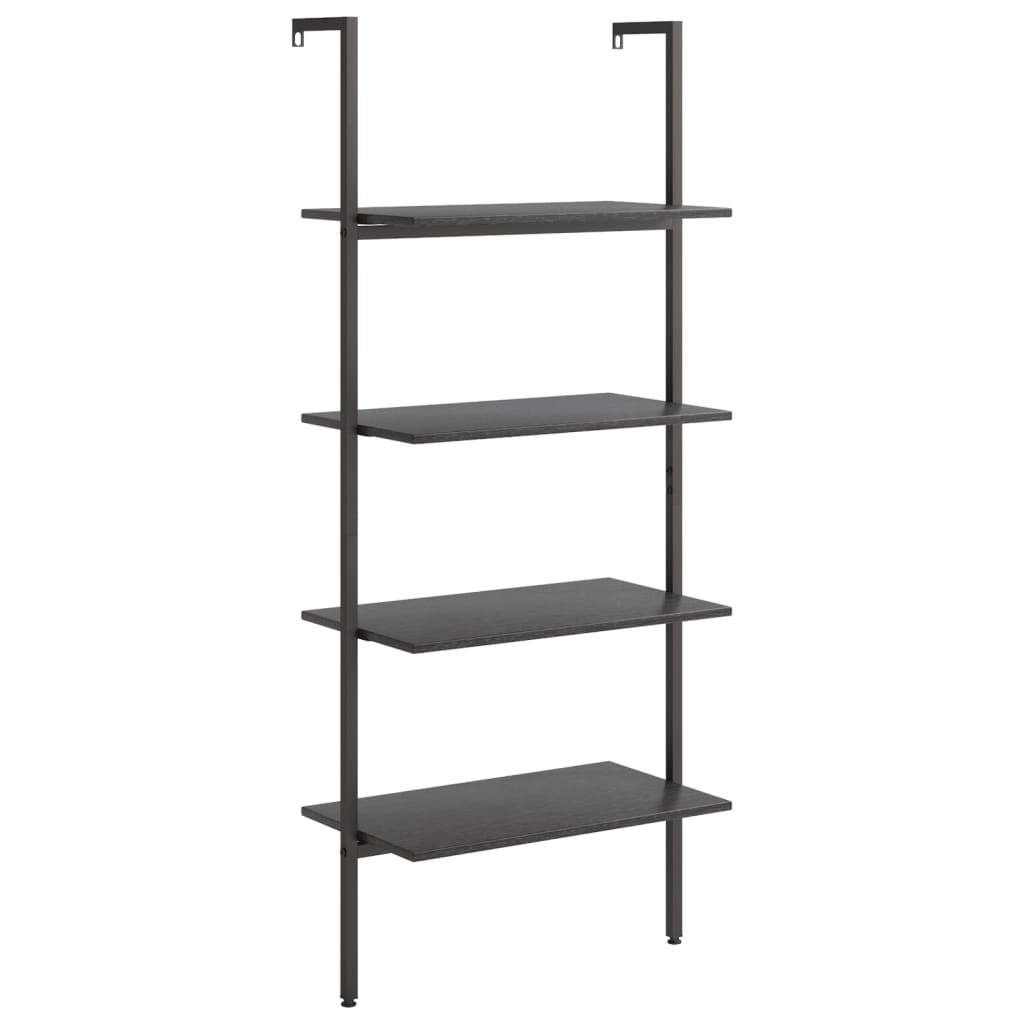 Ladderrek met 4 schappen 64x35x152,5 cm zwart is nu te koop bij PeponiXL, paradijselijk wonen!