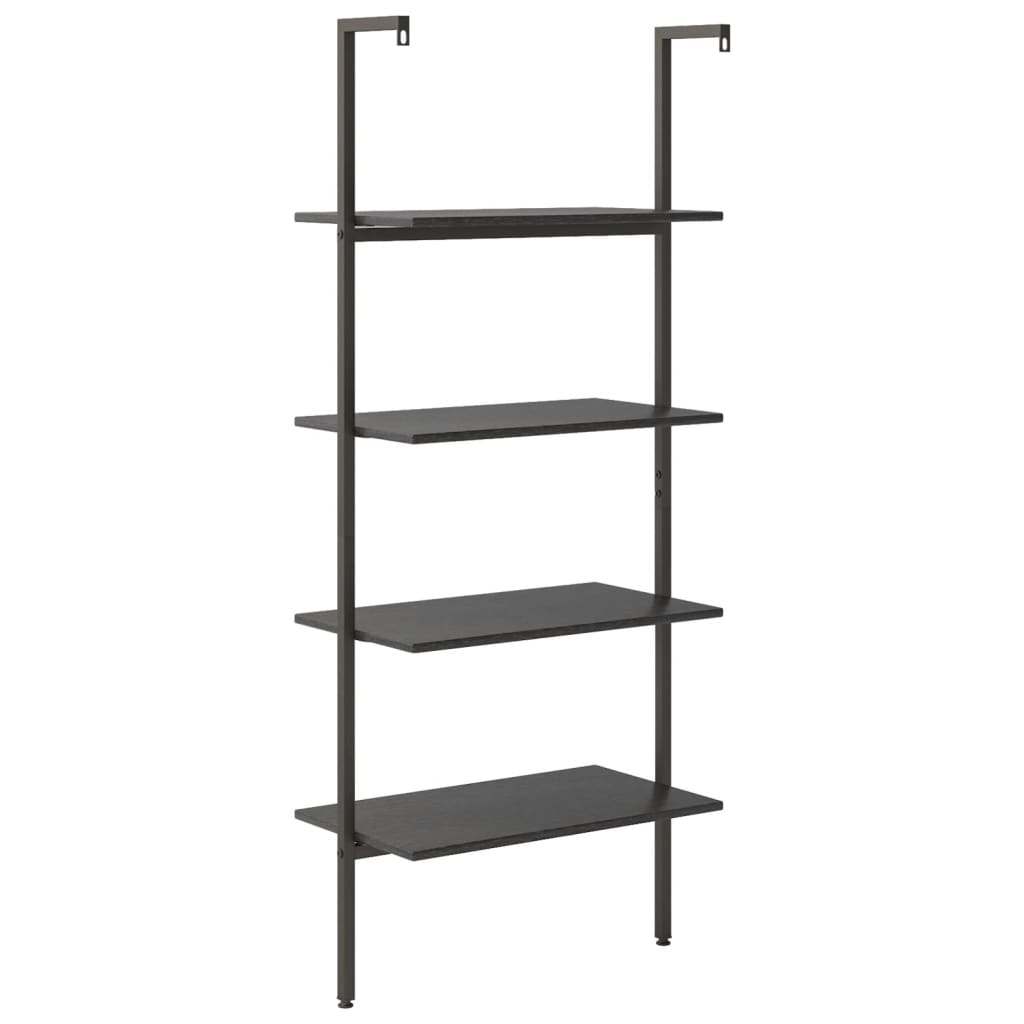 Ladderrek met 4 schappen 64x35x152,5 cm zwart is nu te koop bij PeponiXL, paradijselijk wonen!