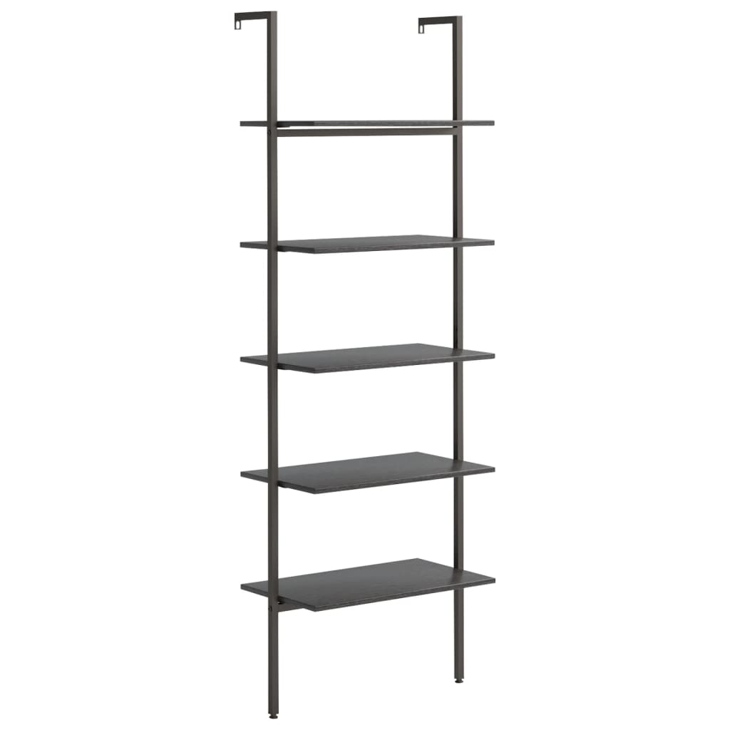 Ladderrek met 5 schappen 64x35x185 cm zwart is nu te koop bij PeponiXL, paradijselijk wonen!