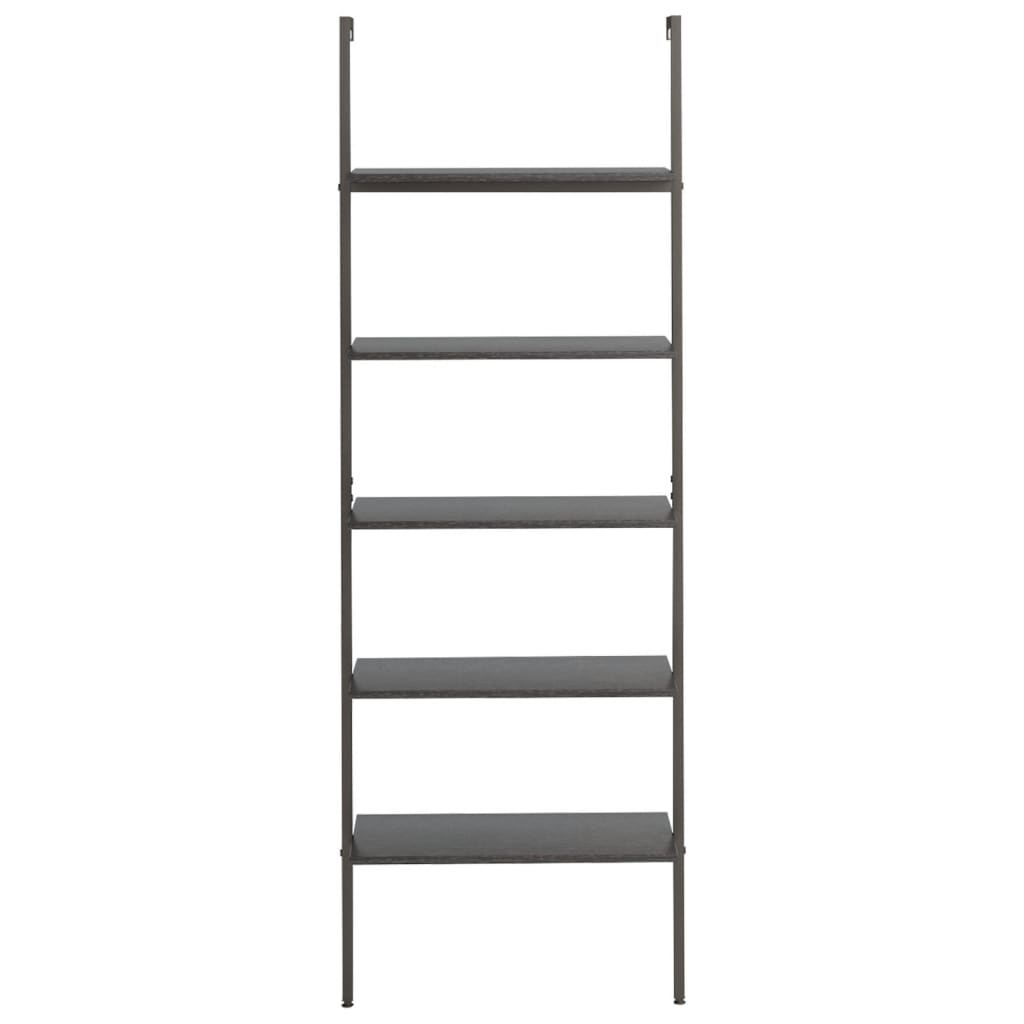 Ladderrek met 5 schappen 64x35x185 cm zwart is nu te koop bij PeponiXL, paradijselijk wonen!
