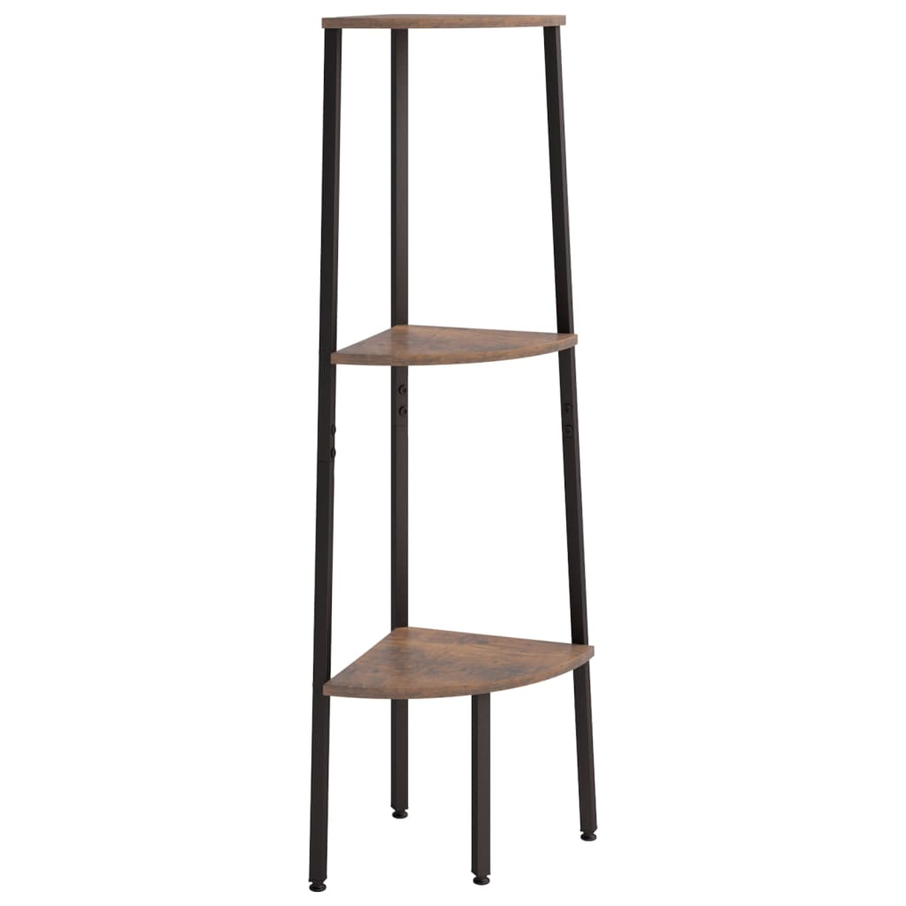 Hoekkastje met 3 schappen 45,5x31,5x120 cm donkerbruin en zwart is nu te koop bij PeponiXL, paradijselijk wonen!
