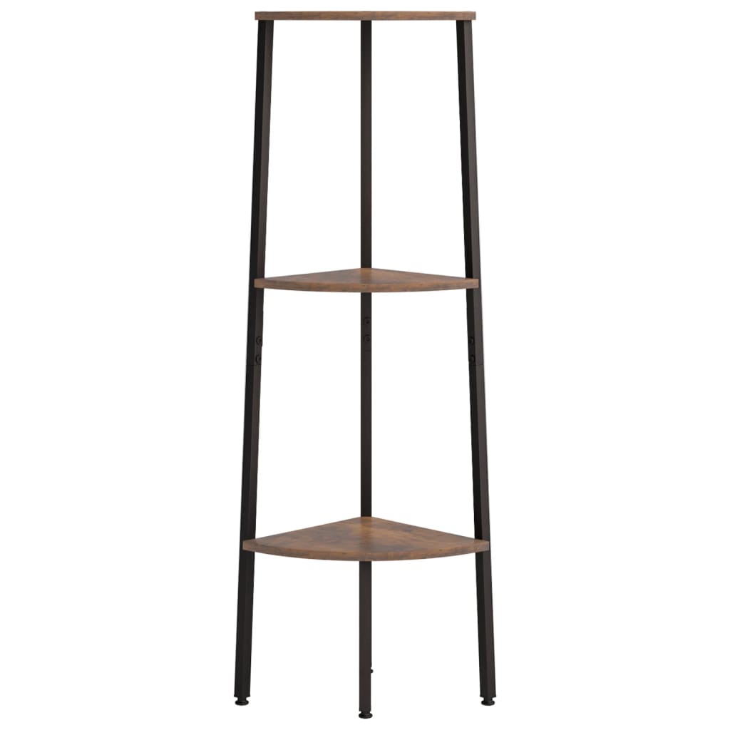 Hoekkastje met 3 schappen 45,5x31,5x120 cm donkerbruin en zwart is nu te koop bij PeponiXL, paradijselijk wonen!
